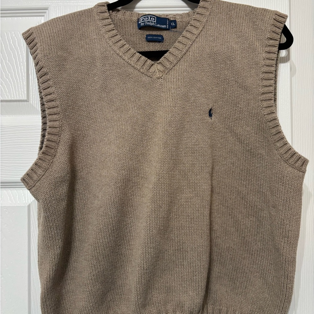 Polo by Ralph Lauren Men's Beige V-Neck Sweater Vest